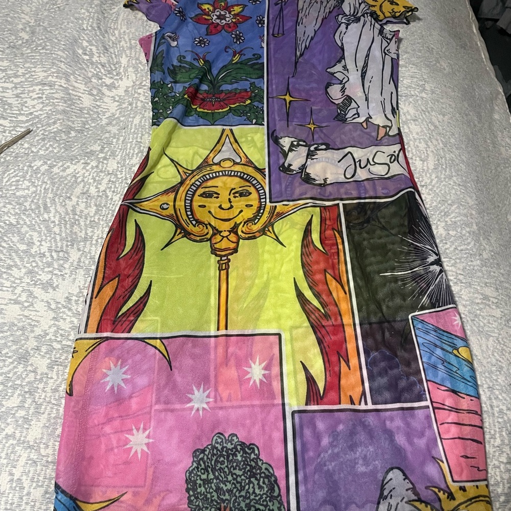 Colorful Graphic Print Coverup